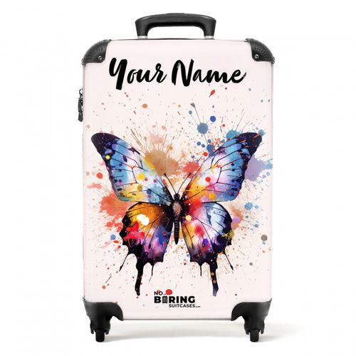 Suitcase with name – Butterfly explosion