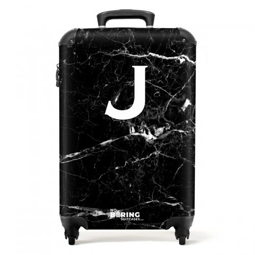 Black - Marble look - Letter J - Marble