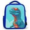 Dino met zonnebril Kinderrugzak - Blauw middel -3d
