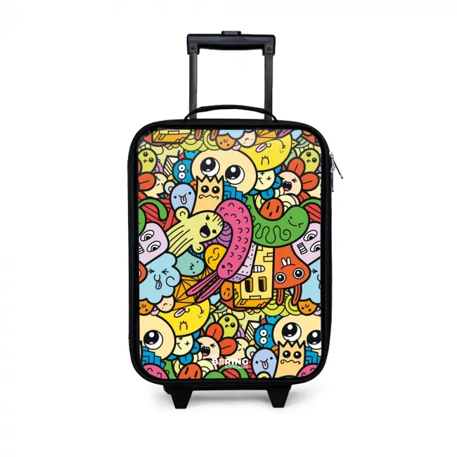 Fantasiedieren die lachen en kleurrijk zijn Kinderkoffer - Zwart klein -3d