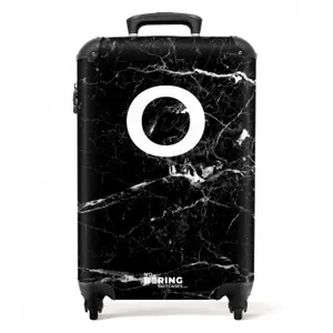 Suitcase - Marble - Letter O - Black - Luxury