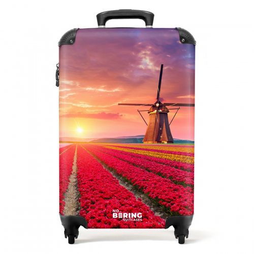 Bloemenveld met een molen NBS - Handbagage koffer - Unisex middel -productfoto_recht Bloemenveld met een molen NBS - Handbagage koffer - Unisex middel -productfoto_recht