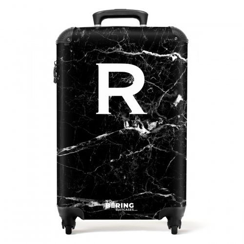Marble print - Letter R - Black