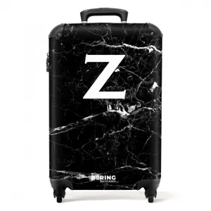 Suitcase - Marble look - Letter Z - Black