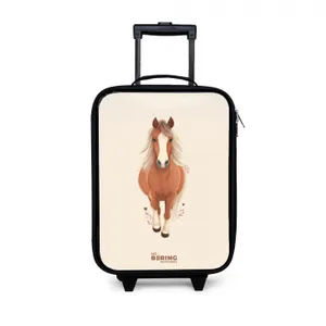 Children's suitcase - Black - Brown horse in gallop