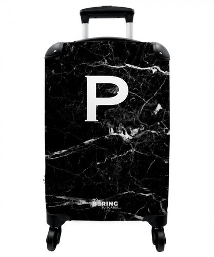 Marble print - Letter P - Black