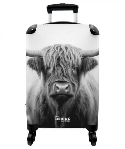 Scottish highlander in black and white