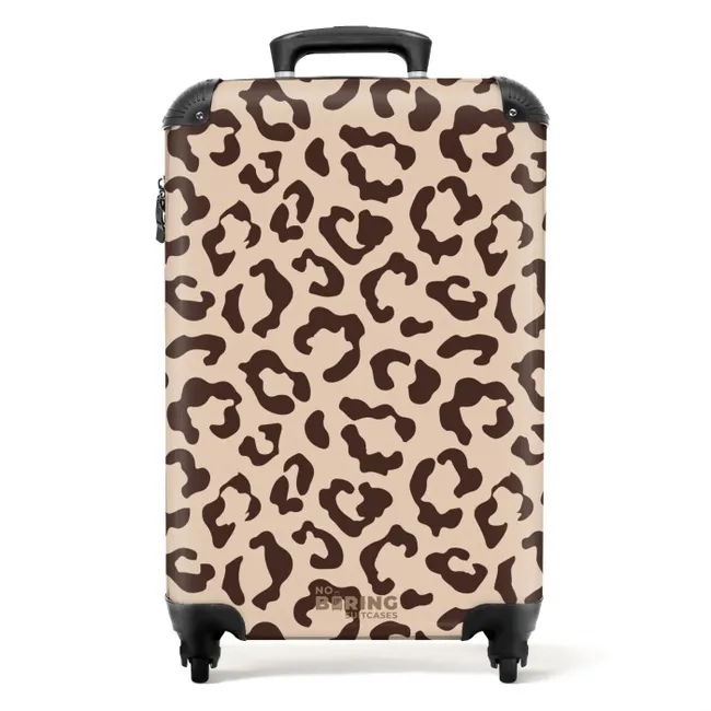 Suitcase - Animal prints - Panther print suitcase in brown and beige