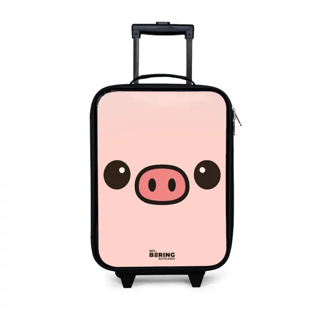 Kawai - Varken - Roze Kinderkoffer - Zwart klein -3d