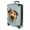 Bruine hond door gescheurd blauw plastic NBS - Medium koffer - Kinderen Unisex middel -productfoto_3d