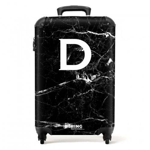 Marble look - Black - Letter D - Marble