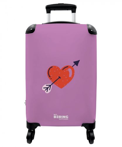 Patterns - Red heart with arrow on purple background