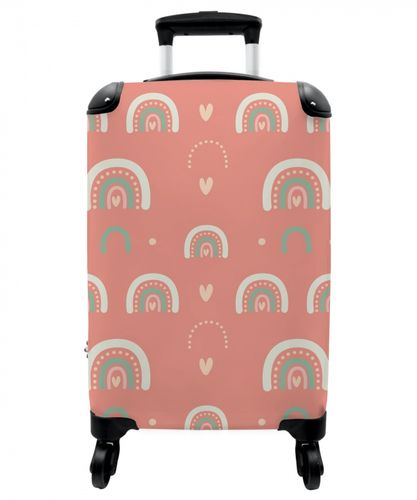 Koraal kleurenbogen Koffer - NBS - Handbagage middel -3d Koraal kleurenbogen Koffer - NBS - Handbagage middel -3d