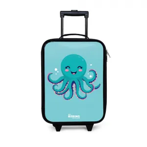 Children's suitcase - Octopus on blue background