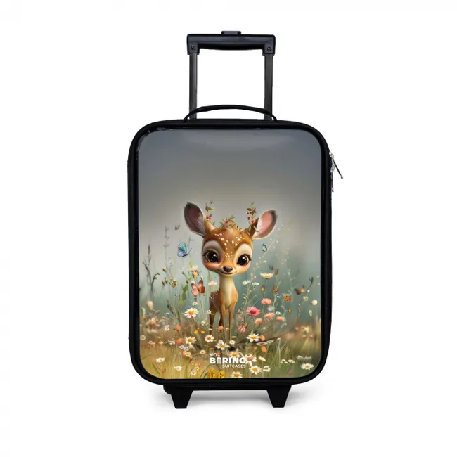 Valerie veldhertje Kinderkoffer - Zwart klein -3d