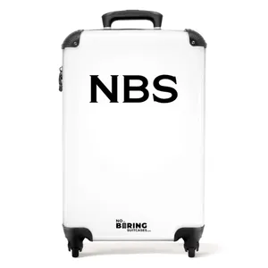 Suitcase - White with black letters
