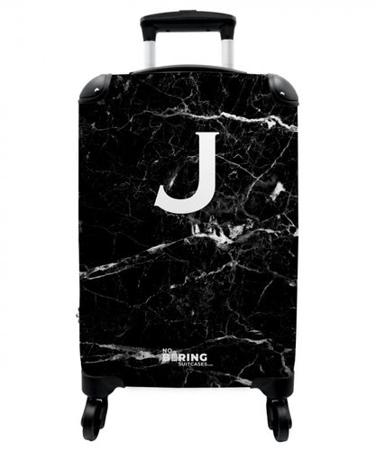 Black - Marble look - Letter J - Marble