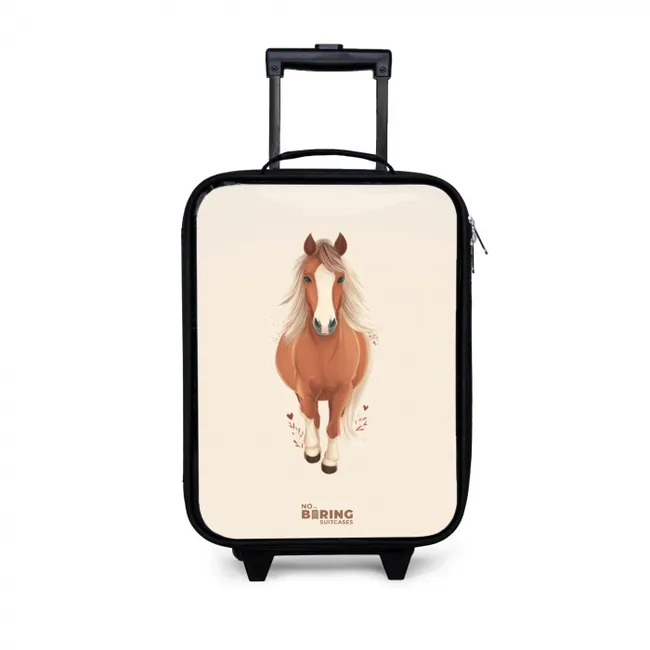 Children's suitcase - Black - Brown horse in gallop