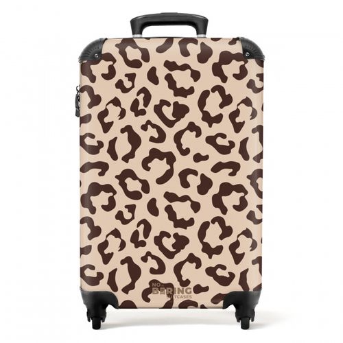 Animal prints - Panther print suitcase in brown and beige
