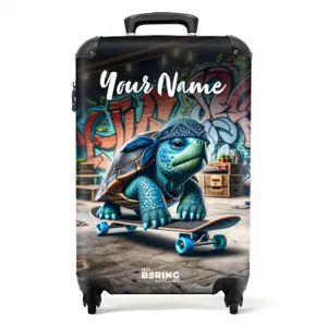 Suitcase with name – Skater turtle