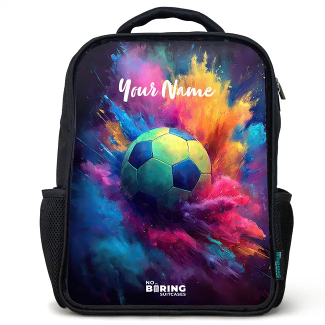 Children's backpack black with name - Neon - Ball - Colorful