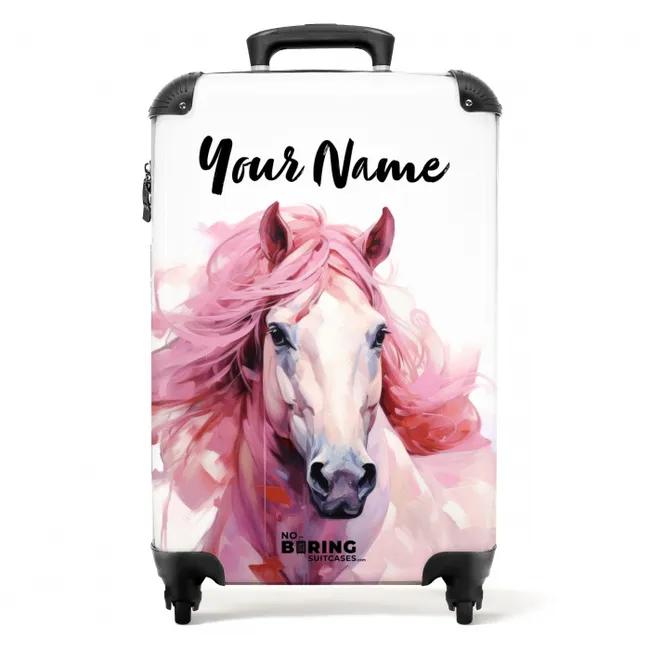 Suitcase with name – Pastel Bead Horse