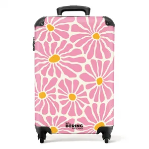 Suitcase - Pastel flowers - Pink