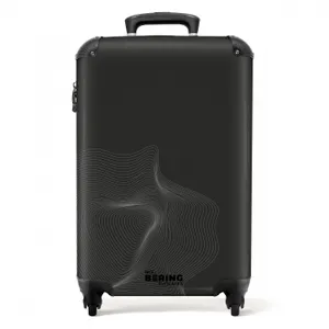 Suitcase - Abstract - Black and white wave pattern