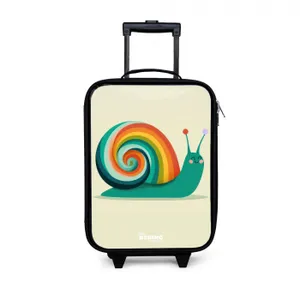 Children's suitcase - Snail on a soft yellow background