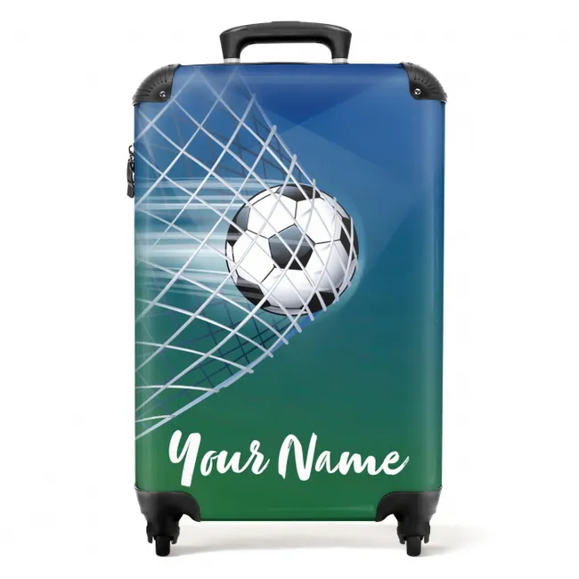 Suitcase with name – Goal-getter blue