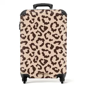 Suitcase - Animal prints - Panther print suitcase in brown and beige