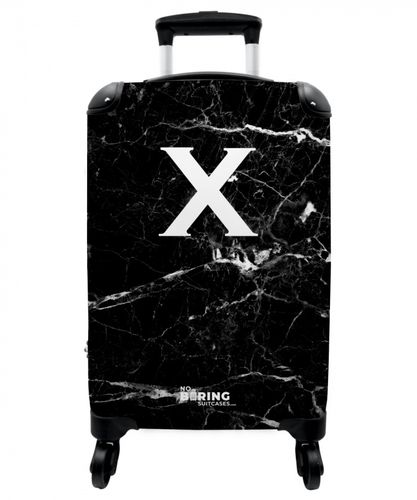 Letter X - Marble - Black - Marble look