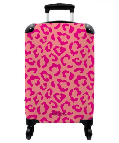 Animal prints - Panther print suitcase in pink and coral pink