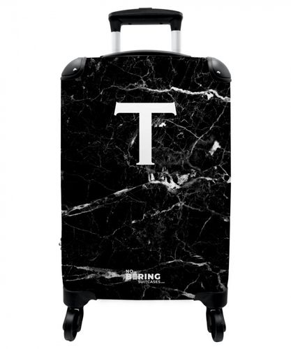 Letter T - Marble look - Black