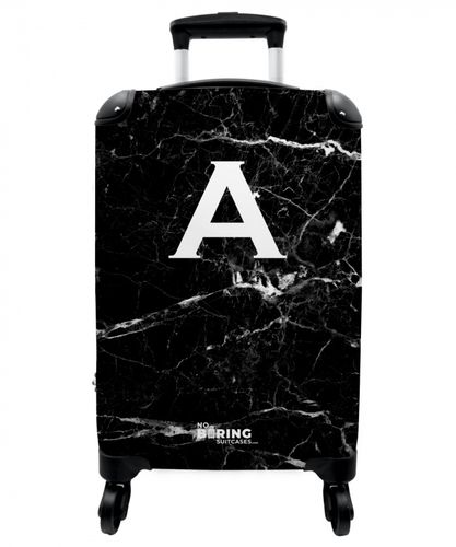 Marble - Black - Letter A - Marble look