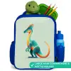 Elegante dino met kam Kinderrugzak - Blauw middel -inhoud_UK