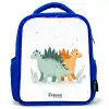 Stegosaurusduo onder sterrenregen Kinderrugzak - Blauw middel -3d