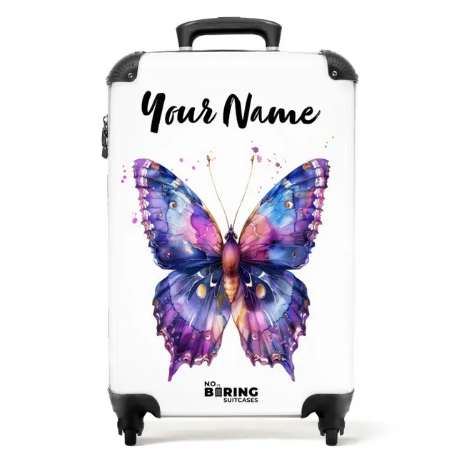 Paarse prachtvlinder NBS - Handbagage koffer - Kinderen Unisex middel -productfoto_recht