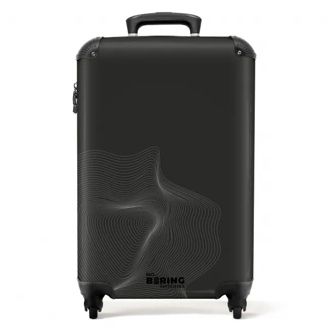 Suitcase - Abstract - Black and white wave pattern
