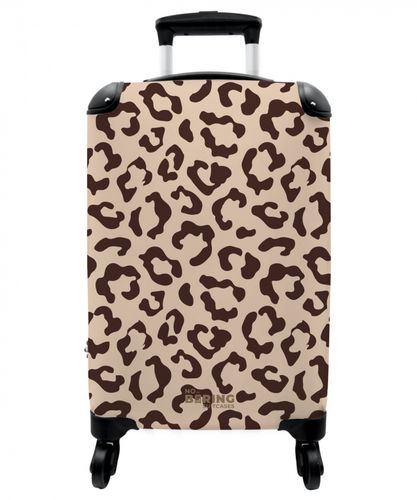 Animal prints - Panther print suitcase in brown and beige