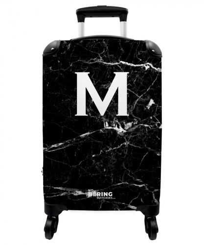 Letter M - Marble print - Black - Luxury