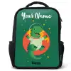 Dino - Planeet - Sterren - Groen Rugzak - Zwart middel -3d