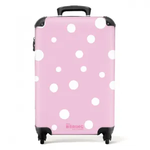 Suitcase - Pink background with white dots