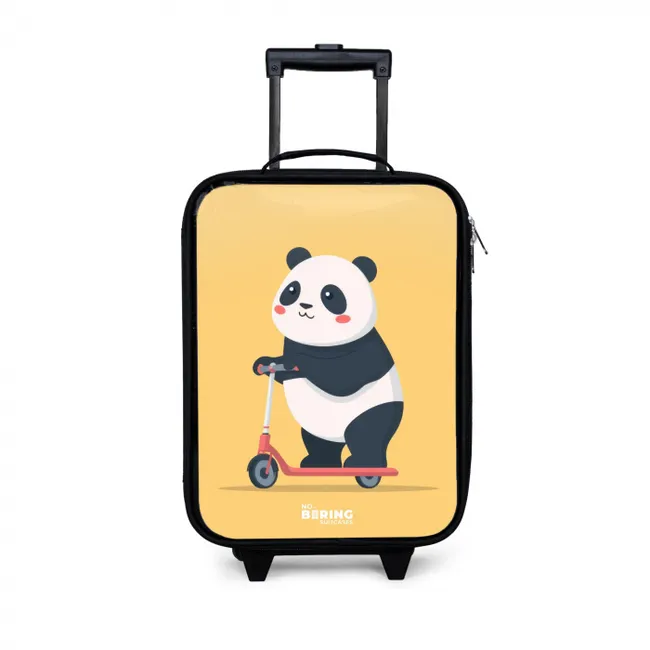 Panda - Step - Geel Kinderkoffer - Zwart klein -3d