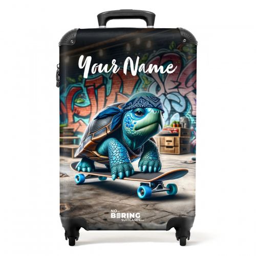 Suitcase with name – Skater turtle