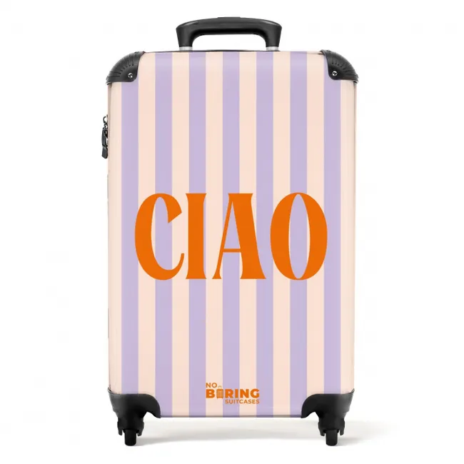 Suitcase - Quotes - Ciao pastel lilac and salmon color