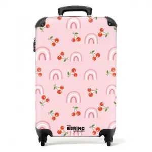 Suitcase - Cherry and rainbow pattern