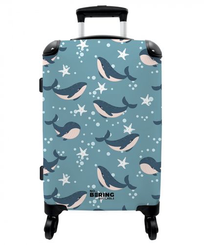 Whales with starfish pattern blue