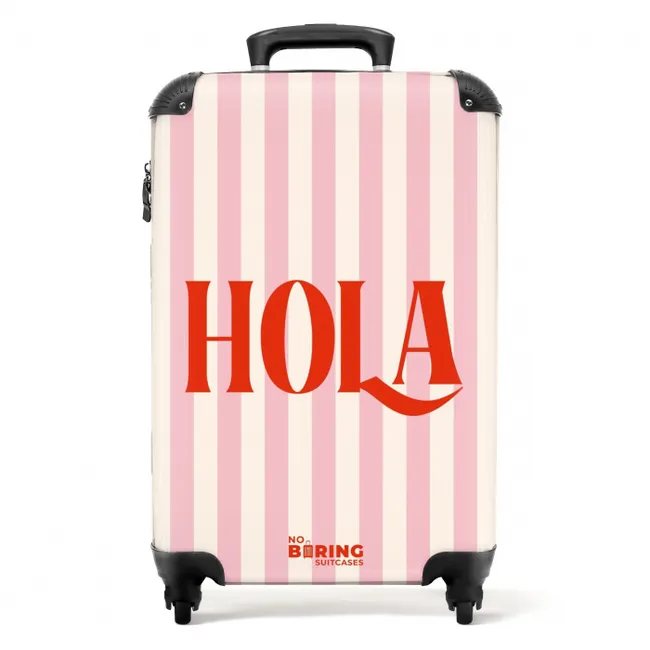 Suitcase - Quotes - Hola powder pink and light peach