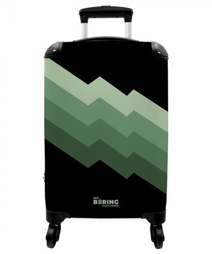 Black background with cascading green zigzag stripes